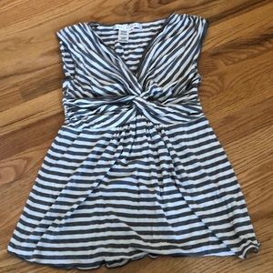 Grey And White Striped Shirt